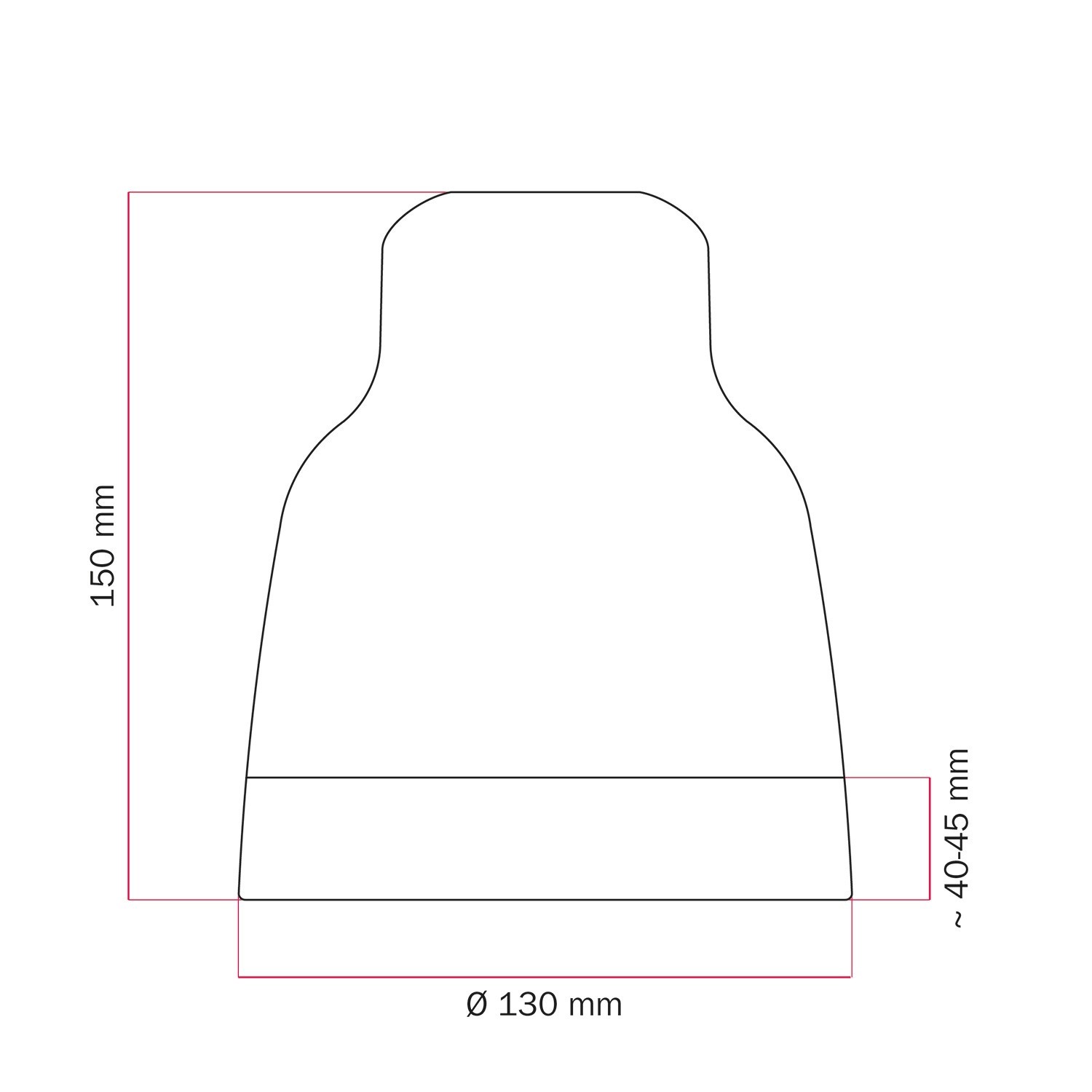 Tweekleurige keramische Vaso lampenkap, Materia collectie - Made in Italy