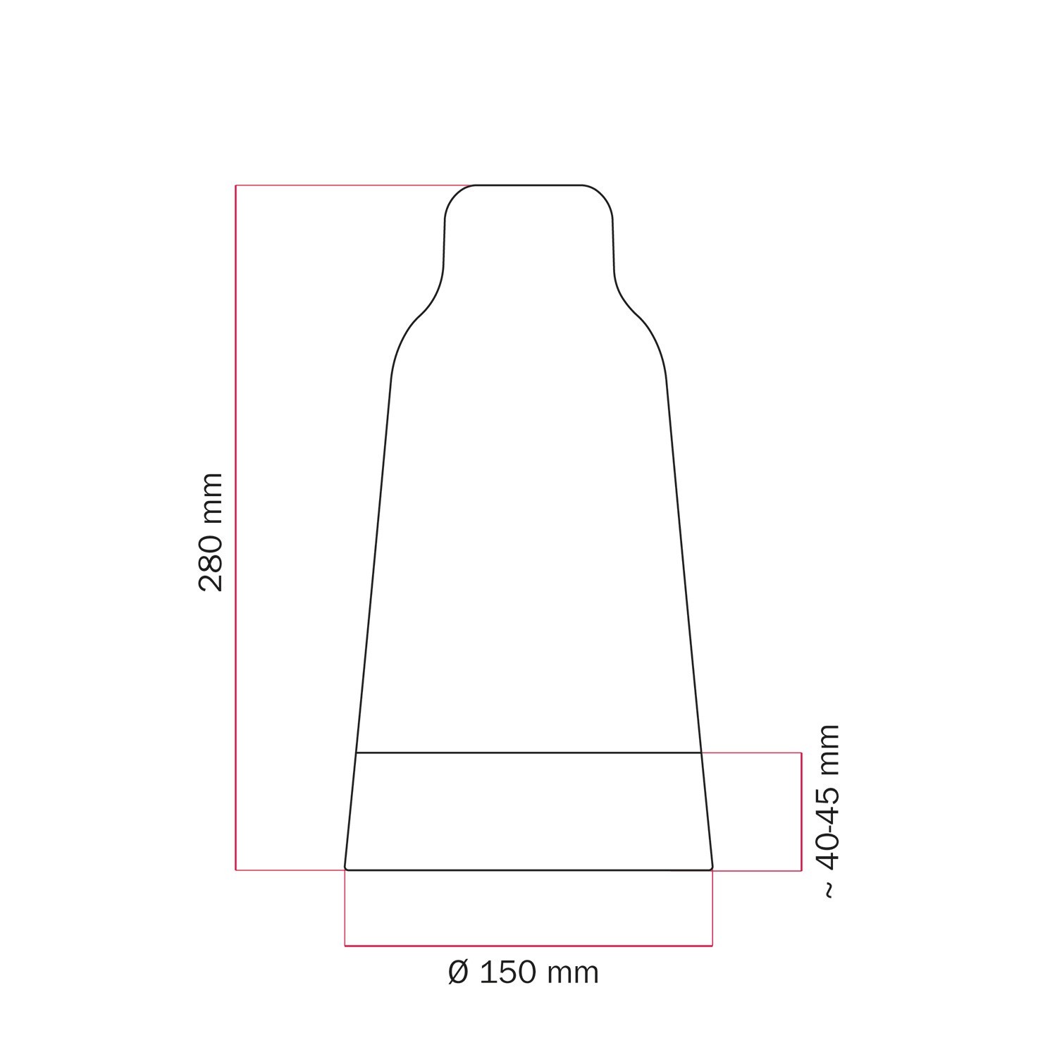 Tweekleurige keramische Bottiglia lampenkap, Materia collectie - Made in Italy