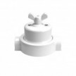 Kit interrupteur/déviateur avec écrou papillon et socle pour Creative-Tubes en porcelaine blanche