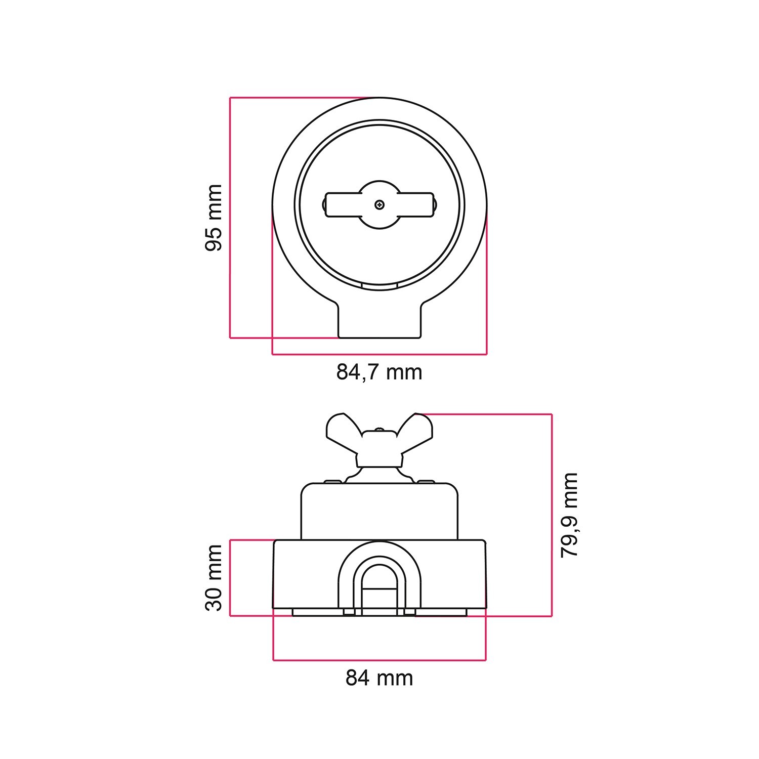 Kit interrupteur/déviateur avec écrou papillon et socle pour Creative-Tubes en porcelaine blanche