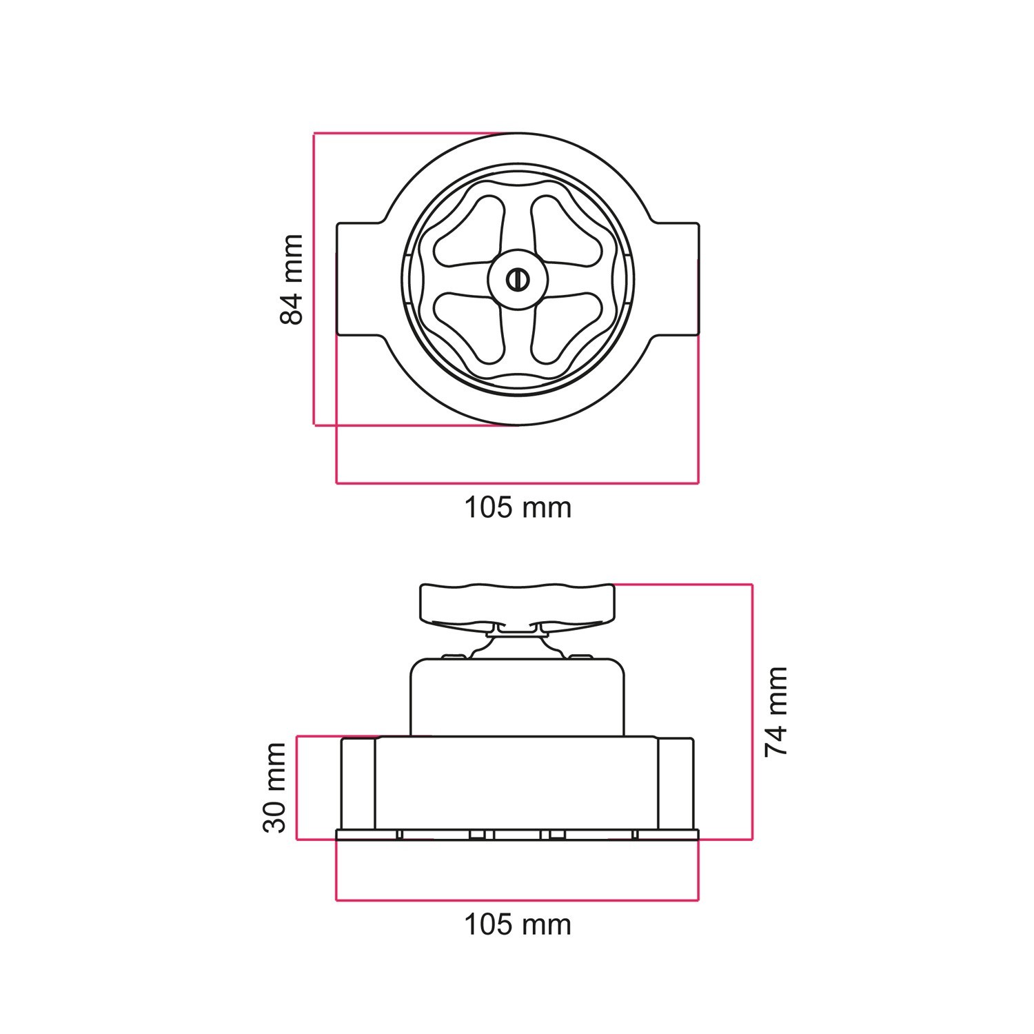 Kit interrupteur/déviateur avec bouton et base pour Creative-Tubes en porcelaine noire