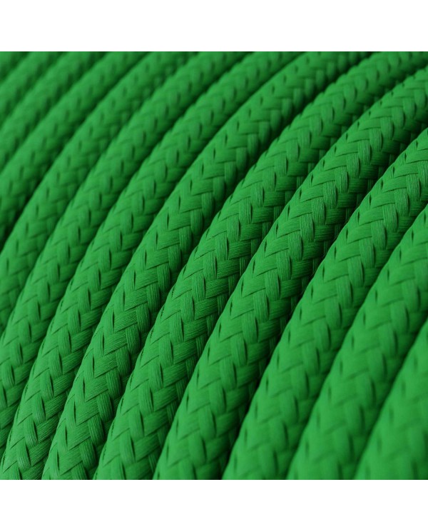 Câble textile Vert Gazon brillant - L'Original Creative-Cables - RM06 rond 2x0,75mm / 3x0,75mm