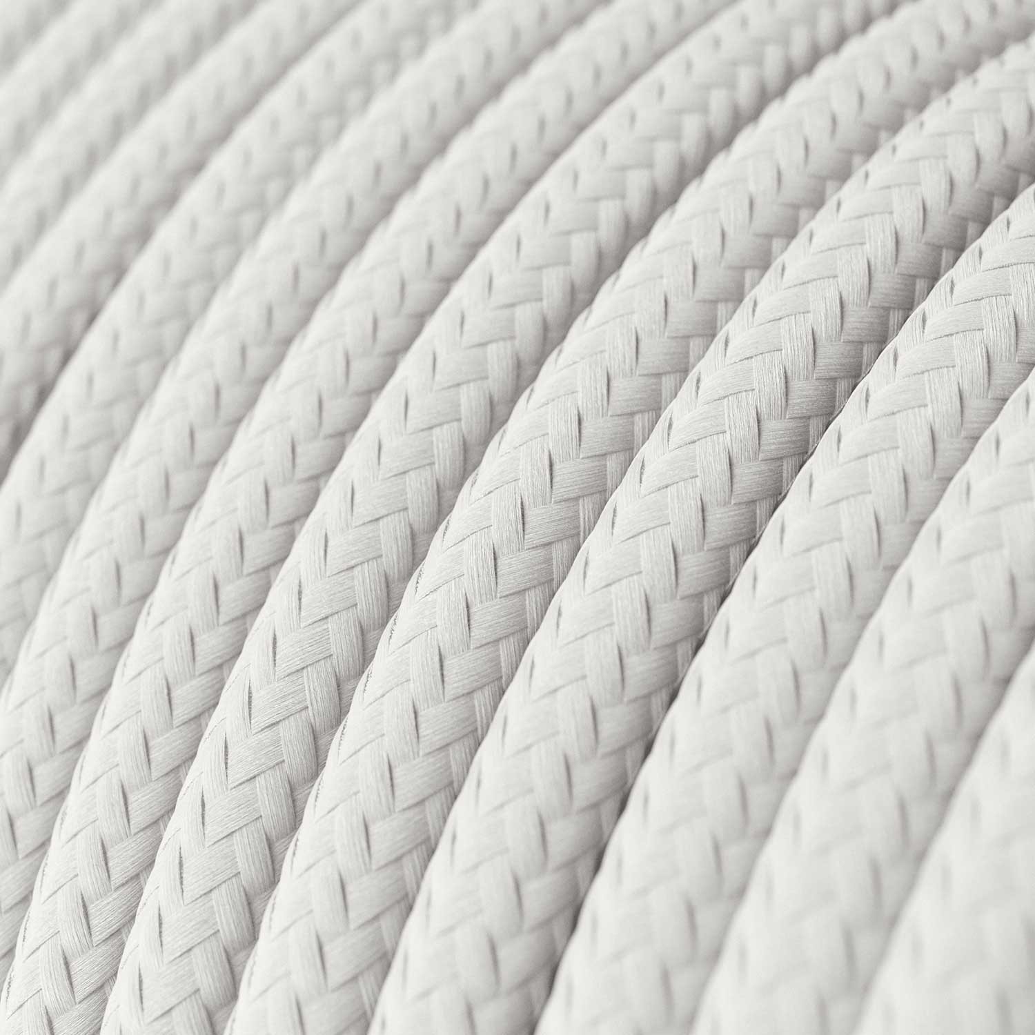 Câble textile Blanc Optique brillant - L'Original Creative-Cables - RM01 rond 2x0,75mm / 3x0,75mm