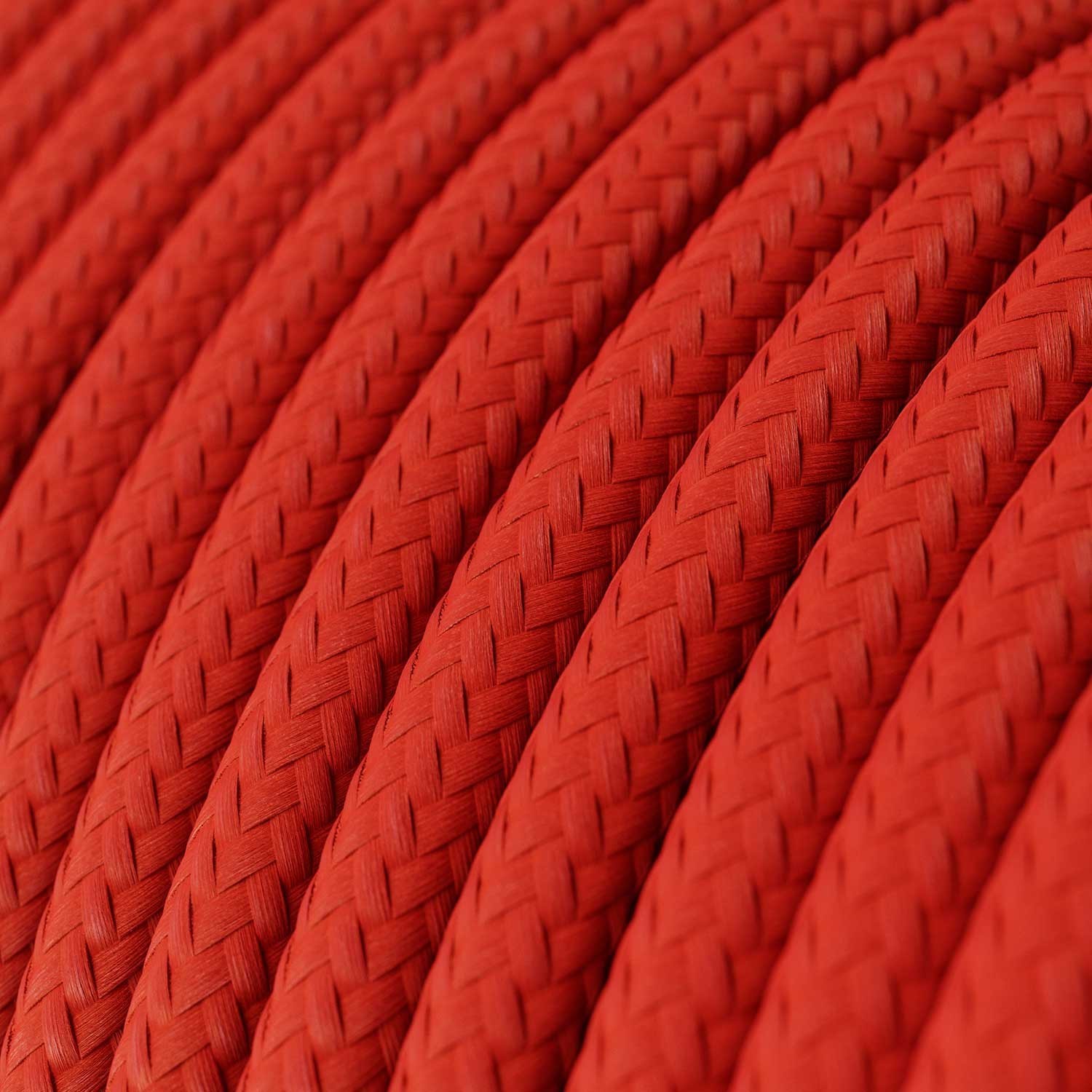 Ronde flexibele electriciteit textielkabel van viscose. RM09 - rood