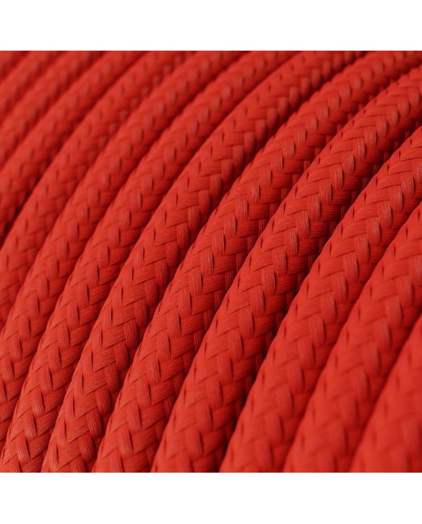 Câble textile Rouge Feu brillant - L'Original Creative-Cables - RM09 rond 2x0,75mm / 3x0,75mm