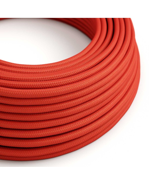 Câble textile Rouge Feu brillant - L'Original Creative-Cables - RM09 rond 2x0,75mm / 3x0,75mm