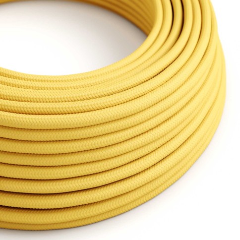 Câble textile Jaune maïs brillant - L'Original Creative-Cables - RM10 rond 2x0,75mm / 3x0,75mm