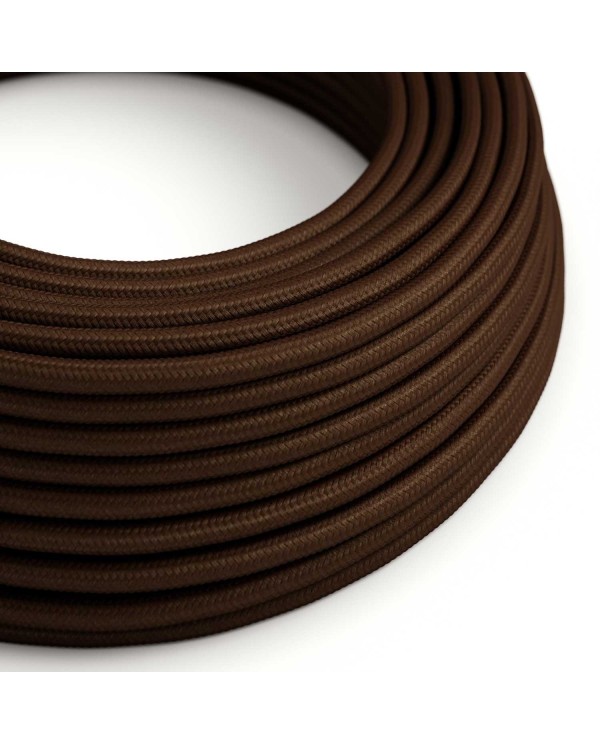 Câble textile Marron espresso brillant - L'Original Creative-Cables - RM13 rond 2x0,75mm / 3x0,75mm