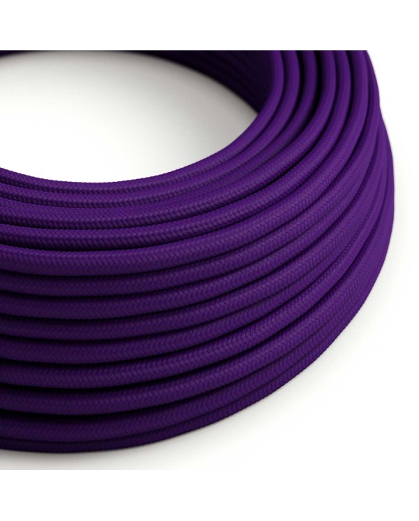 Câble textile Violet impérial brillant - L'Original Creative-Cables - RM14 rond 2x0,75mm / 3x0,75mm