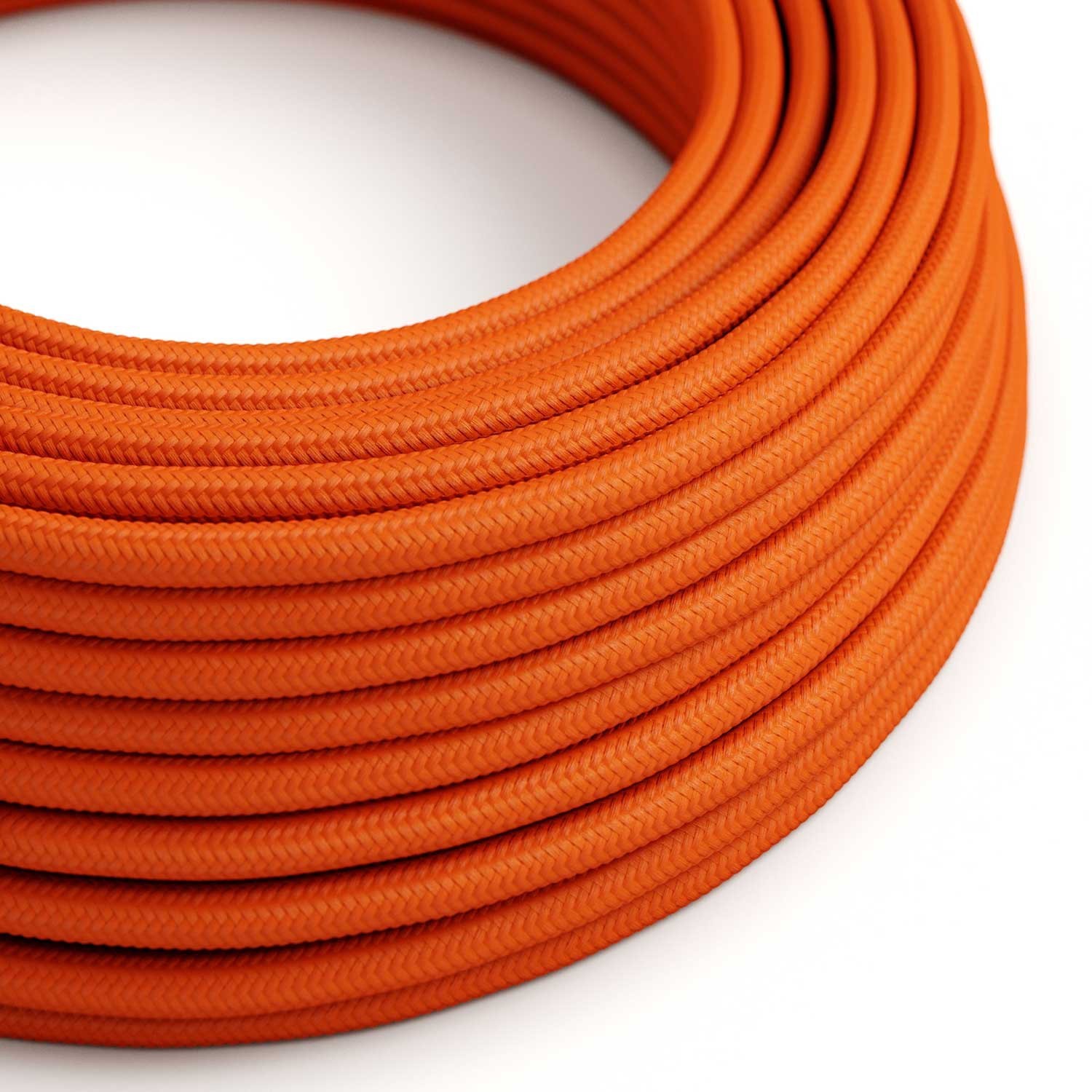 Câble textile Orange Flamme brillant - L'Original Creative-Cables - RM15 rond 2x0,75mm / 3x0,75mm