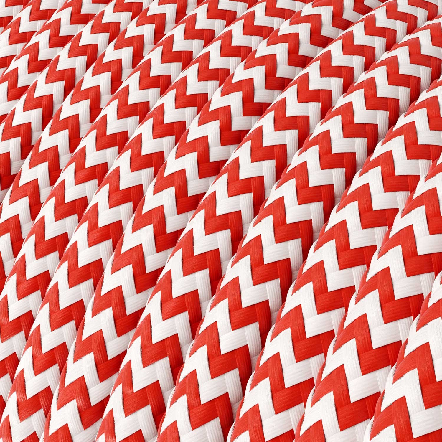 Ronde flexibele electriciteit textielkabel van viscose. RZ09 - rood