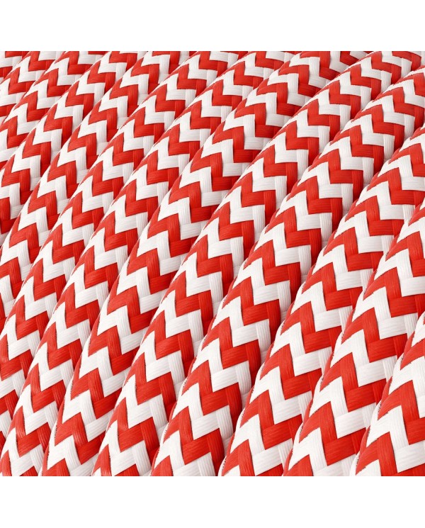 Ronde flexibele electriciteit textielkabel van viscose. RZ09 - rood