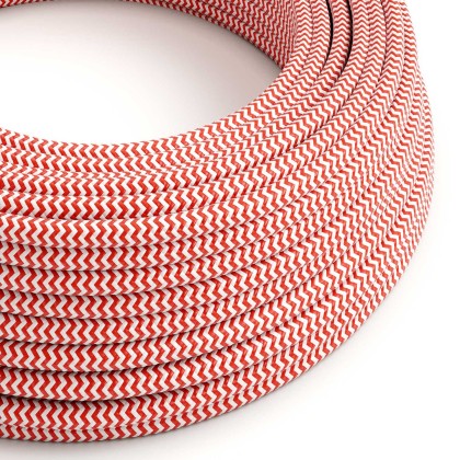 Ronde flexibele electriciteit textielkabel van viscose. RZ09 - rood