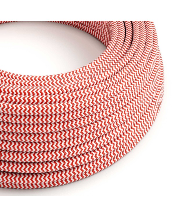 Ronde flexibele electriciteit textielkabel van viscose. RZ09 - rood