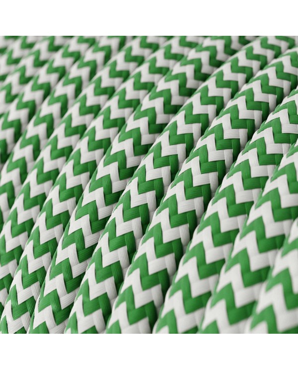 Ronde flexibele electriciteit textielkabel van viscose. RZ06 - groen