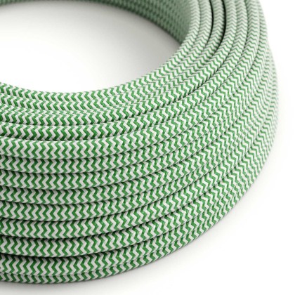 Ronde flexibele electriciteit textielkabel van viscose. RZ06 - groen