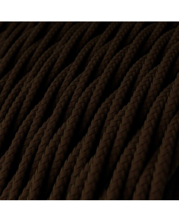 Câble textile Marron expresso brillant- L'Original Creative-Cables - TM13 tressé 2x0,75mm / 3x0,75mm