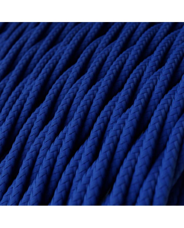 Gevlochten flexibele electriciteit textielkabel van viscose. TM12 - blauw