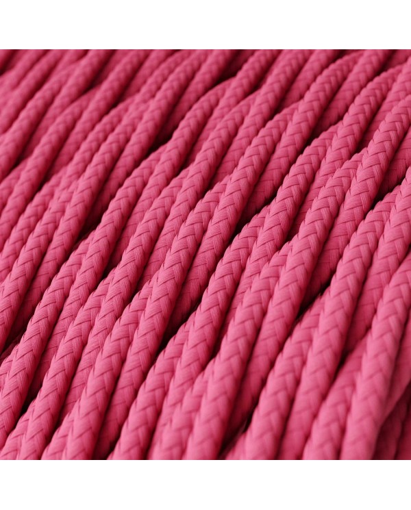 Câble textile Rose Fuchsia brillant - L'Original Creative-Cables - TM08 tressé 2x0,75mm / 3x0,75mm