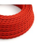 Gevlochten flexibele electriciteit textielkabel van viscose. TM09 - rood