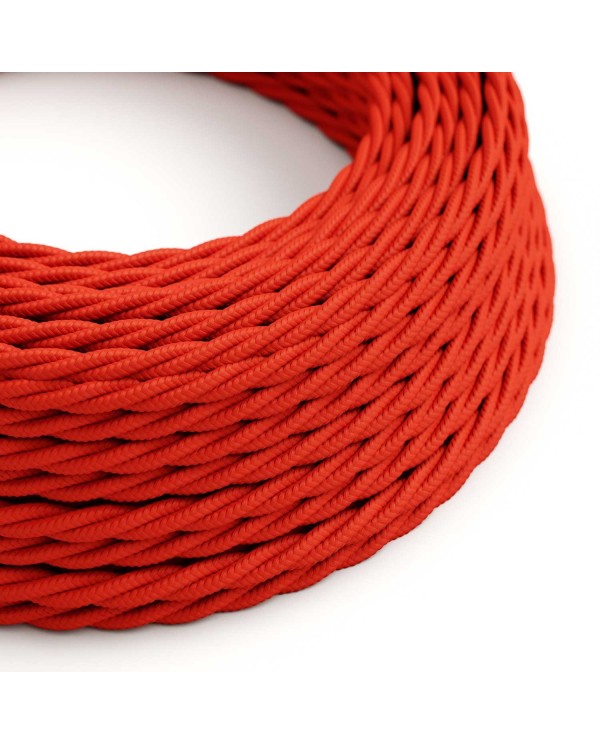 Gevlochten flexibele electriciteit textielkabel van viscose. TM09 - rood