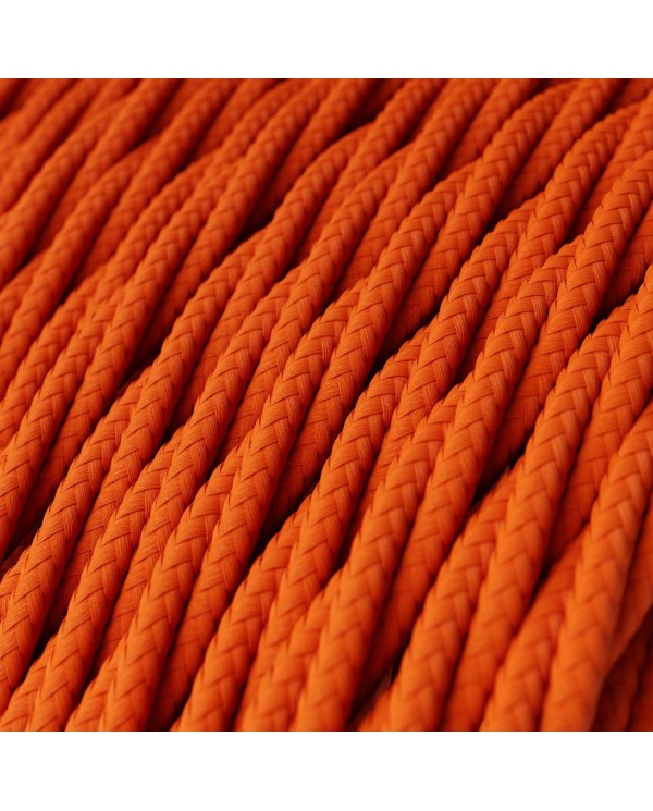 Câble textile Orange Flamme brillant - L'Original Creative-Cables - TM15 tressé 2x0,75mm / 3x0,75mm