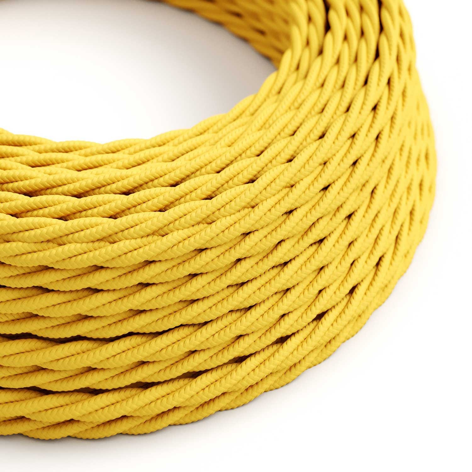 Câble textile Jaune maïs brillant - L'Original Creative-Cables - TM10 tressé 2x0,75mm / 3x0,75mm