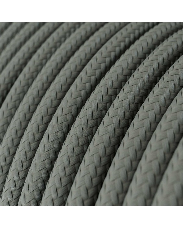 Câble textile Gris fumé brillant - L'Original Creative-Cables - RM03 rond 2x0,75mm / 3x0,75mm