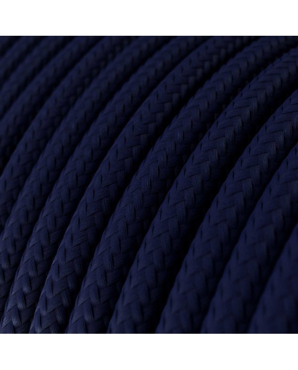 Câble textile Bleu profond brillant - L'Original Creative-Cables - RM20 rond 2x0,75mm / 3x0,75mm