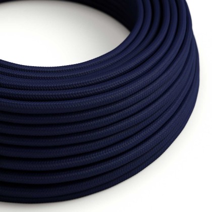 Câble textile Bleu profond brillant - L'Original Creative-Cables - RM20 rond 2x0,75mm / 3x0,75mm