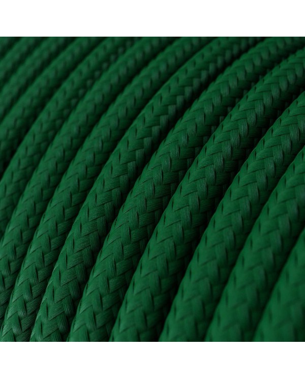 Câble textile Vert forêt brillant - L'Original Creative-Cables - RM21 rond 2x0,75mm / 3x0,75mm