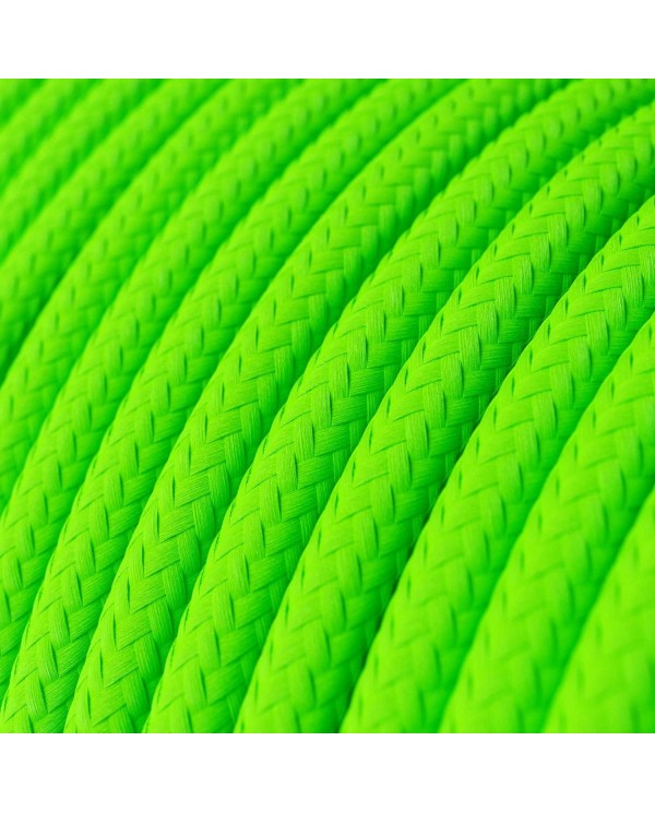 Ronde flexibele electriciteit textielkabel van viscose. RF06 - fluo groen