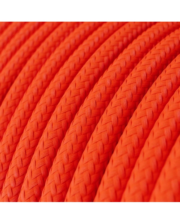 Câble textile Orange fluo brillant - L'Original Creative-Cables - RF15 rond 2x0,75mm / 3x0,75mm