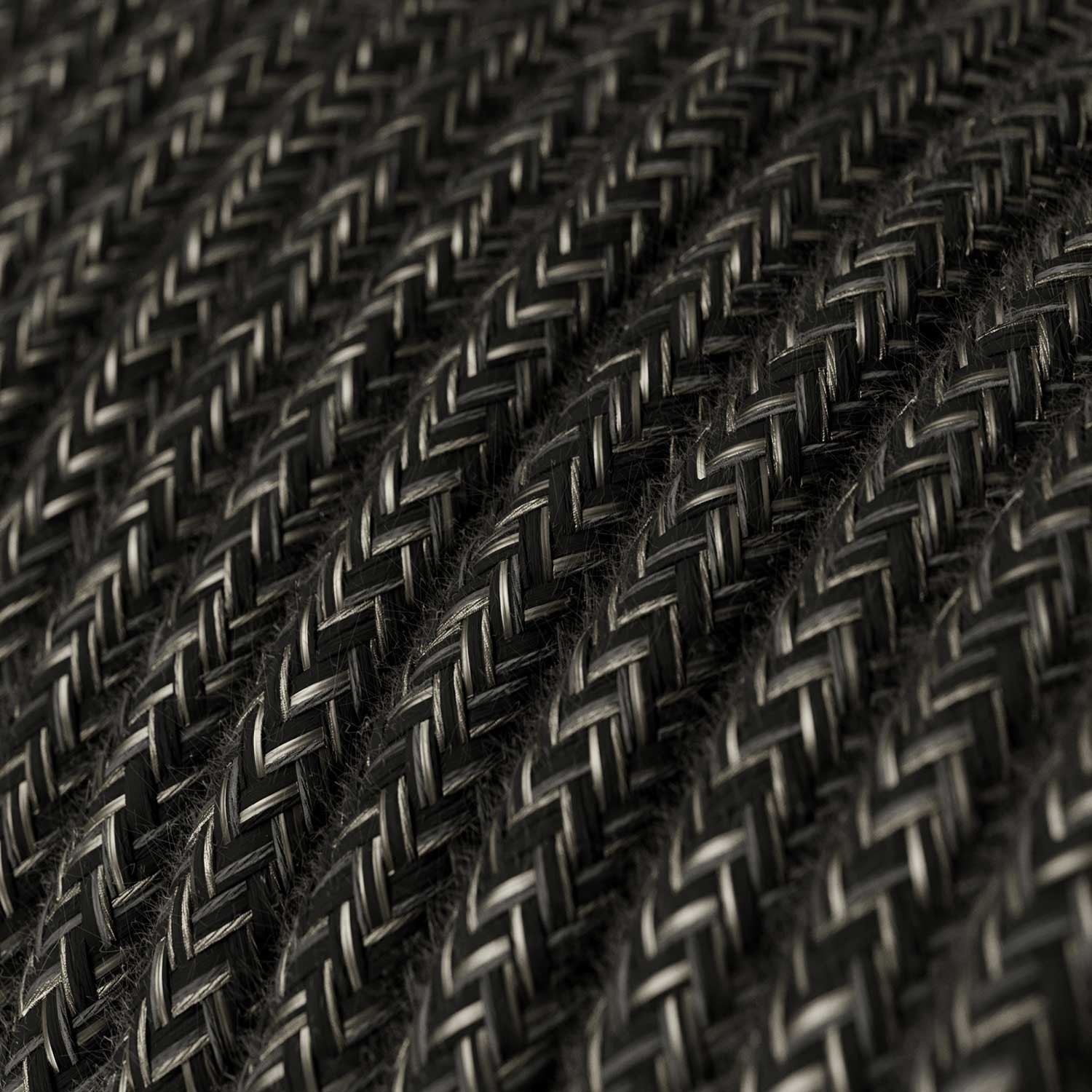 Câble textile Gris anthracite mélangé lin - L'Original Creative-Cables - RN03 rond 2x0,75mm / 3x0,75mm