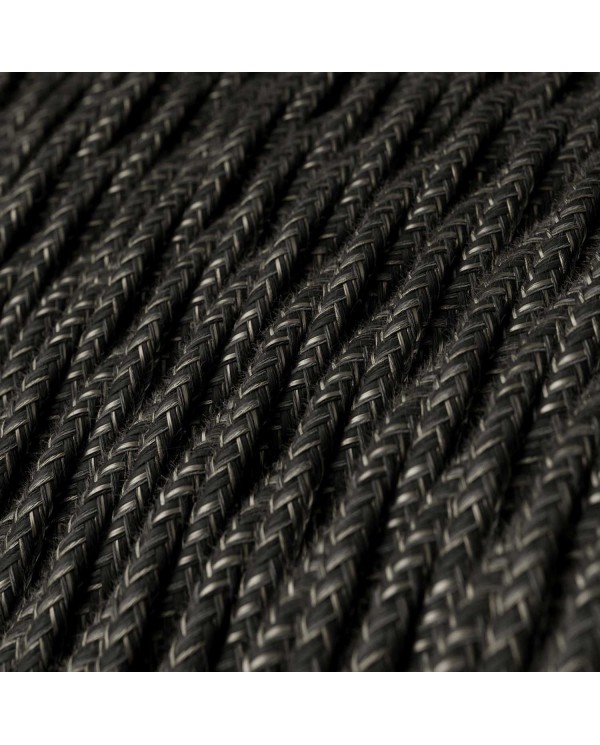 Câble textile Gris anthracite mélangé lin - L'Original Creative-Cables - TN03 tressé 2x0,75mm / 3x0,75mm