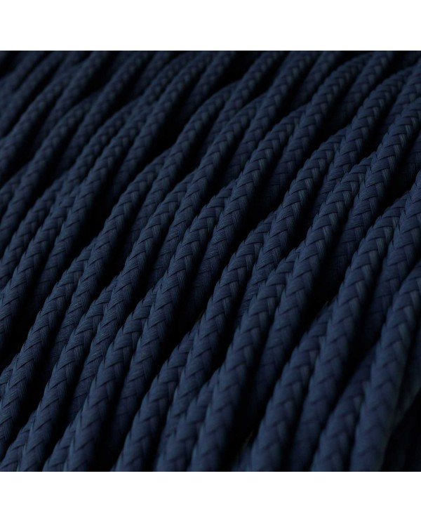 Câble textile Bleu profond brillant - L'Original Creative-Cables - TM20 tressé 2x0,75mm / 3x0,75mm