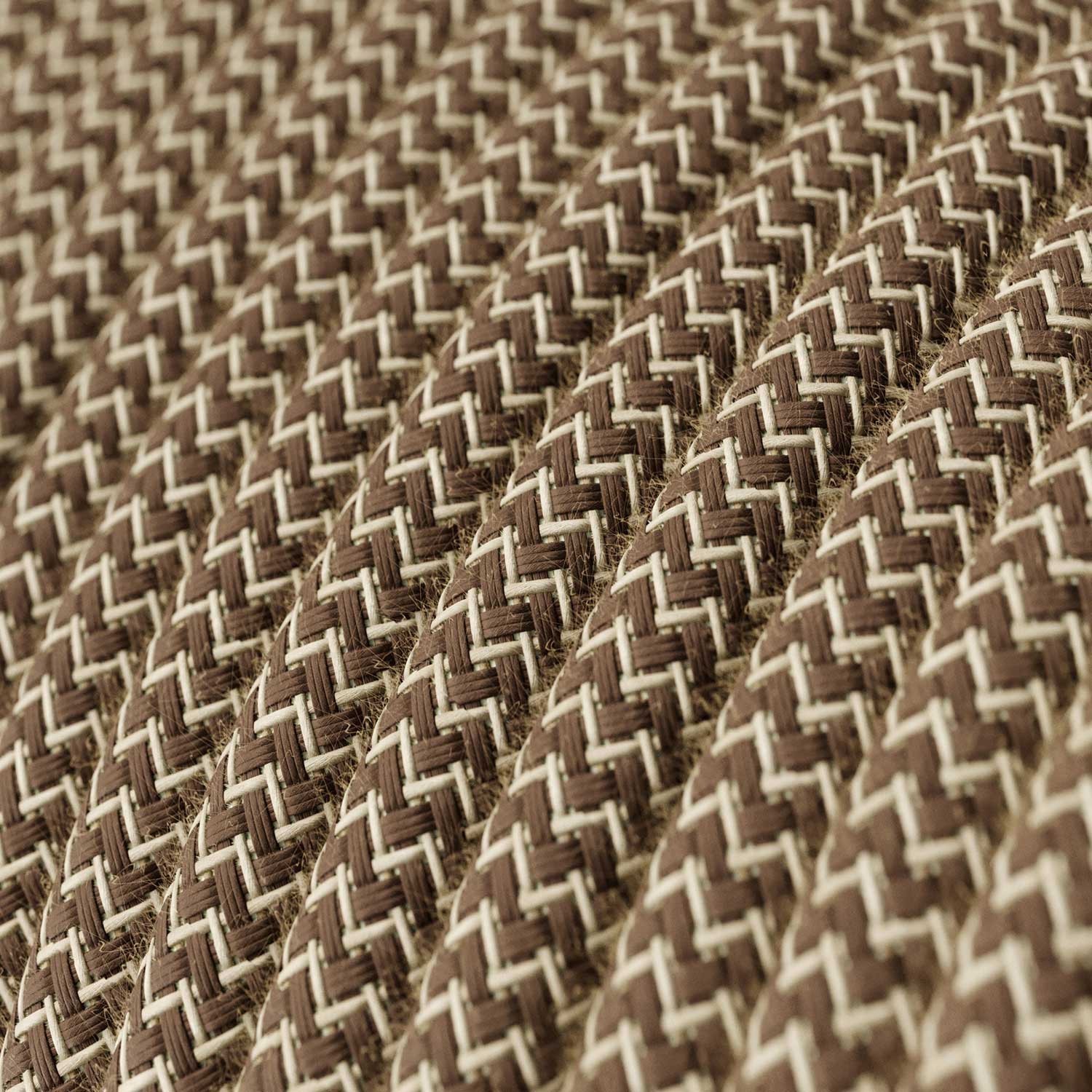 Câble textile Ecorce et beige ZigZag - L'Original Creative-Cables - RD73 rond 2x0,75mm / 3x0,75mm