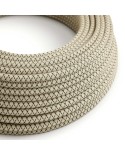 Câble textile Gris anthracite et losange beige - L'Original Creative-Cables - RD64 rond 2x0,75mm / 3x0,75mm