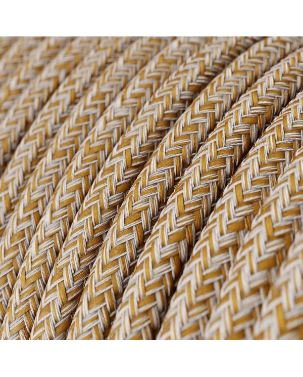 Câble textile Rouille pailleté tweed ZigZag - L'Original Creative-Cables - RS82 rond 2x0,75mm / 3x0,75mm