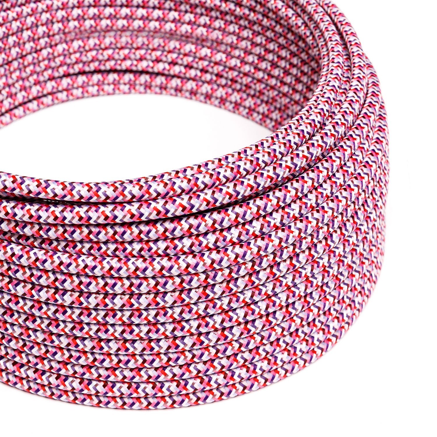 Câble textile Fuchsia Pixel brillant - L'Original Creative-Cables - RX00 rond 2x0,75mm / 3x0,75mm