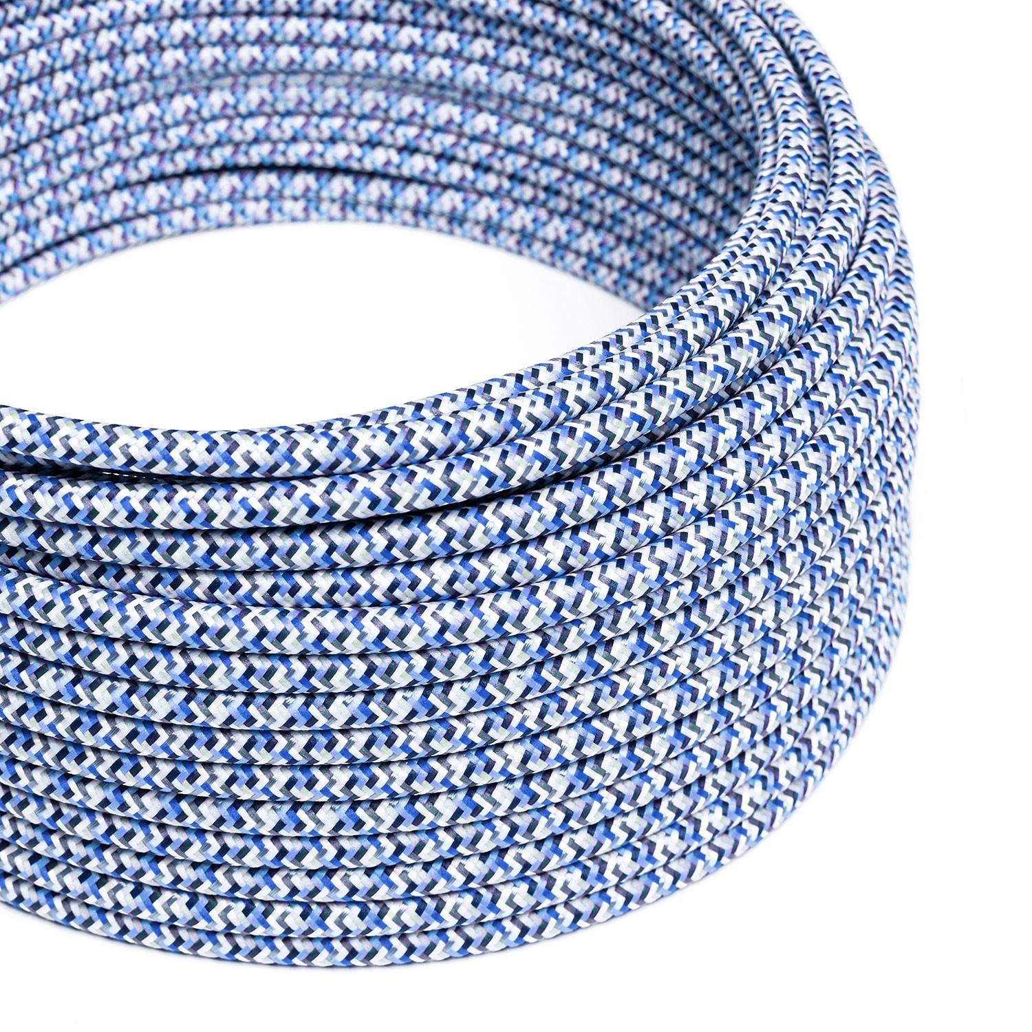 Câble textile Turquoise Pixel brillant- L'Original Creative-Cables - RX03 rond 2x0,75mm / 3x0,75mm