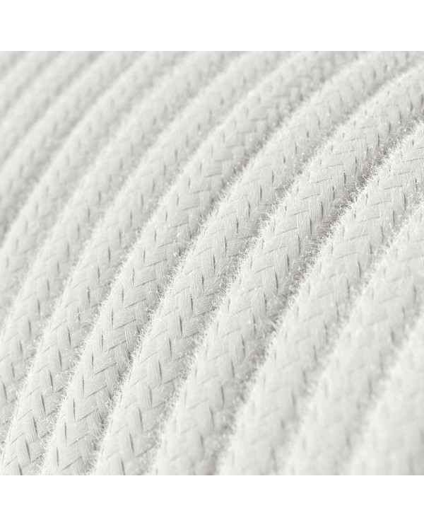 Câble textile Blanc optique coton - L'Original Creative-Cables - RC01 rond 2x0,75mm / 3x0,75mm