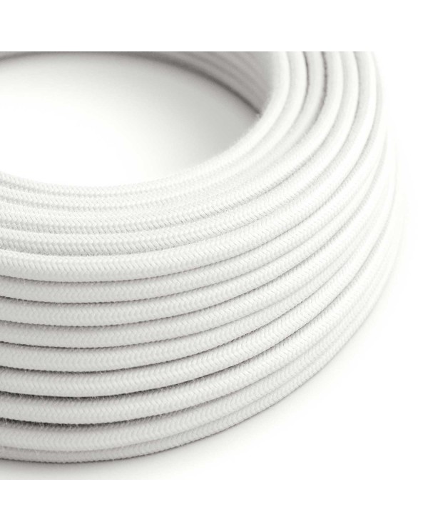 Câble textile Blanc optique coton - L'Original Creative-Cables - RC01 rond 2x0,75mm / 3x0,75mm