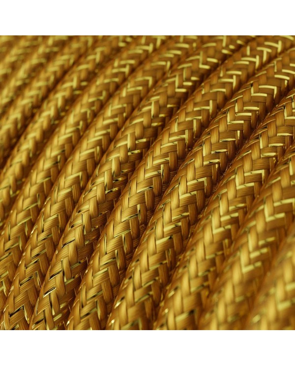 Ronde flexibele glinsterende electriciteit textielkabel van viscose. RL05 - goud