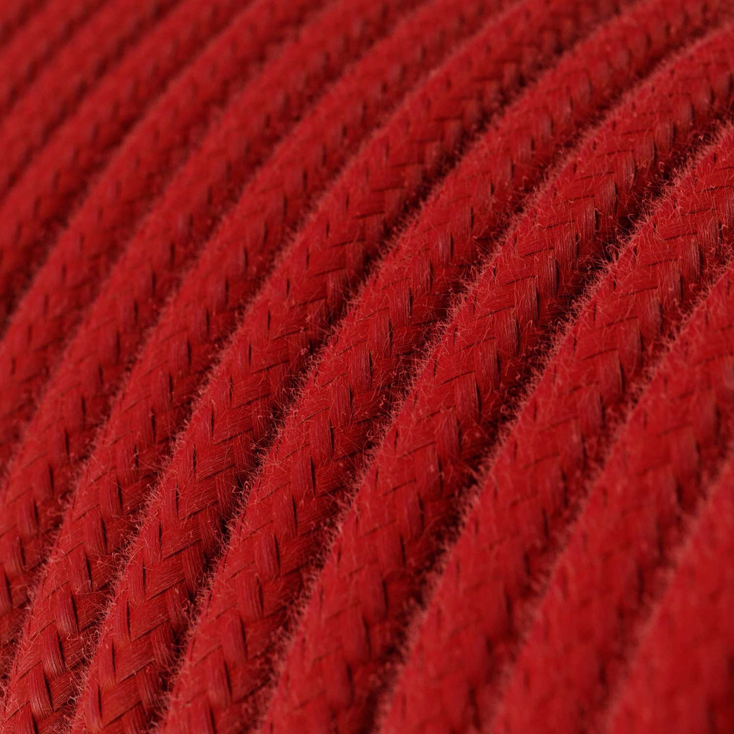 Câble textile Rouge feu coton - L'Original Creative-Cables - RC35 rond 2x0,75mm / 3x0,75mm