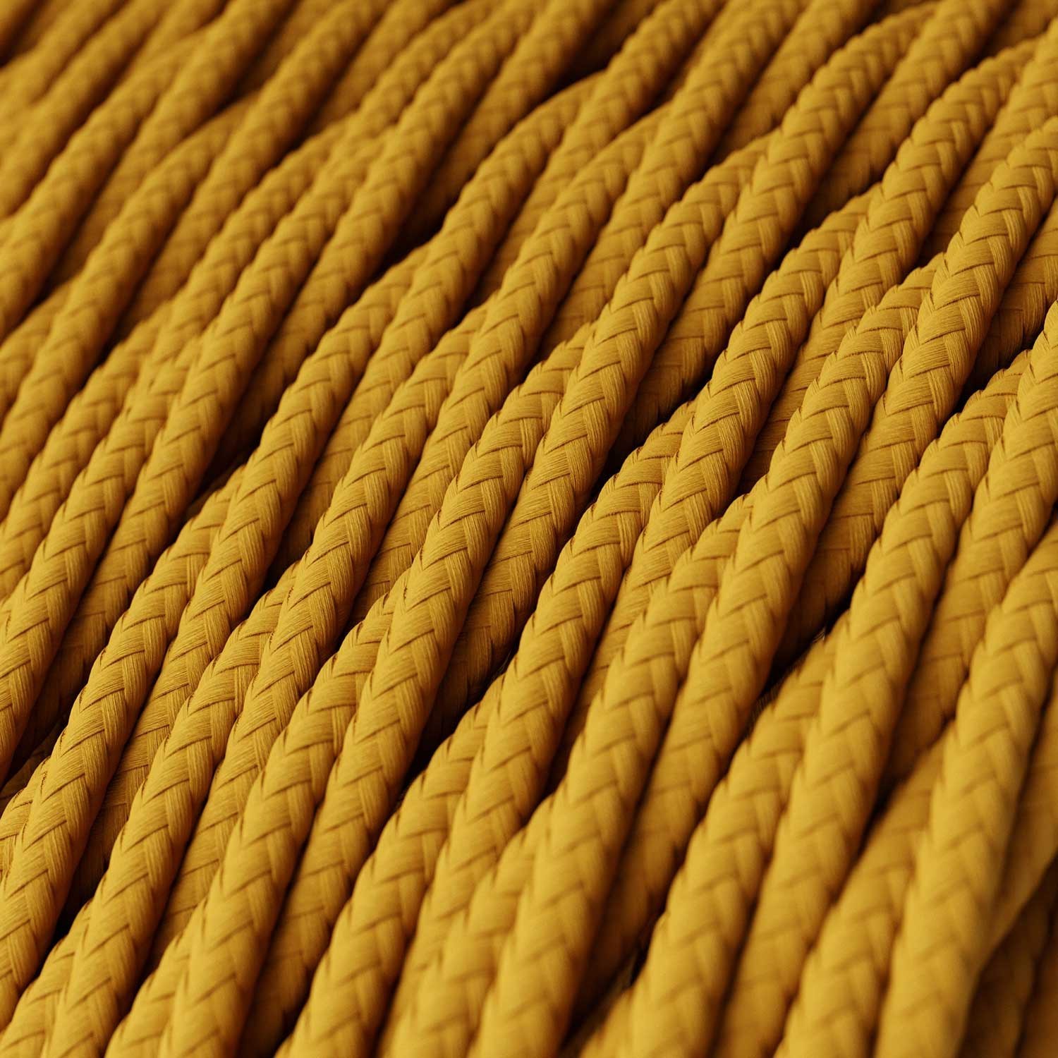 Câble textile Jaune Moutarde brillant - L'Original Creative-Cables - TM25 tressé 2x0,75mm / 3x0,75mm