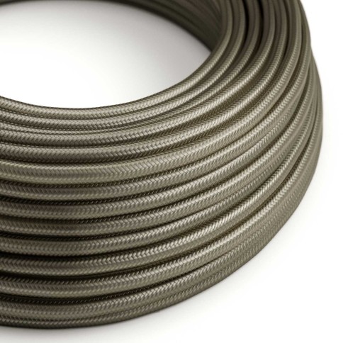 Câble textile Gris foncé brillant - L'Original Creative-Cables - RM26 rond 2x0,75mm / 3x0,75mm