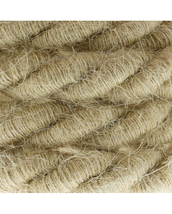 Corde XL, câble électrique 3x0,75. Revêtement en jute brute. Diamètre 16mm.