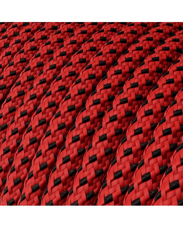 Rond flexibele strijkijzersnoer van viscose. RT94 - duivels rood