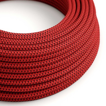 Rond flexibele strijkijzersnoer van viscose. RT94 - duivels rood